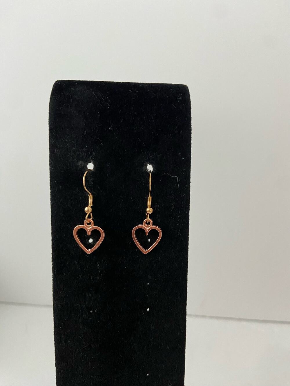 Rose gold tone heart earrings